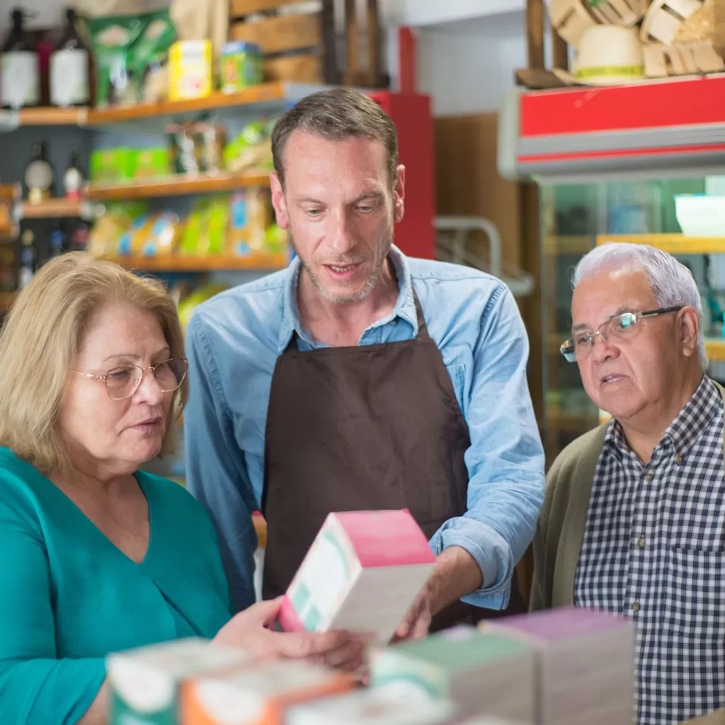 store clerk helping customer